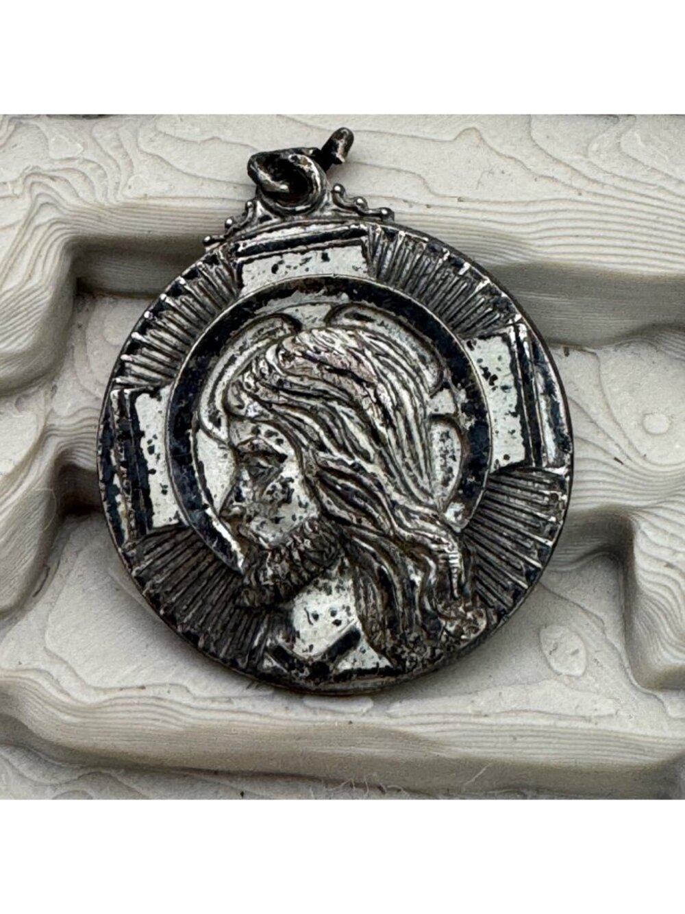 Hayward "I Am A Protestant" Pendant Sterling Silver Jesus Profile Estate Vintage